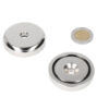 Pot magnet 48 x 10.5 mm, with drill/galvanized hole