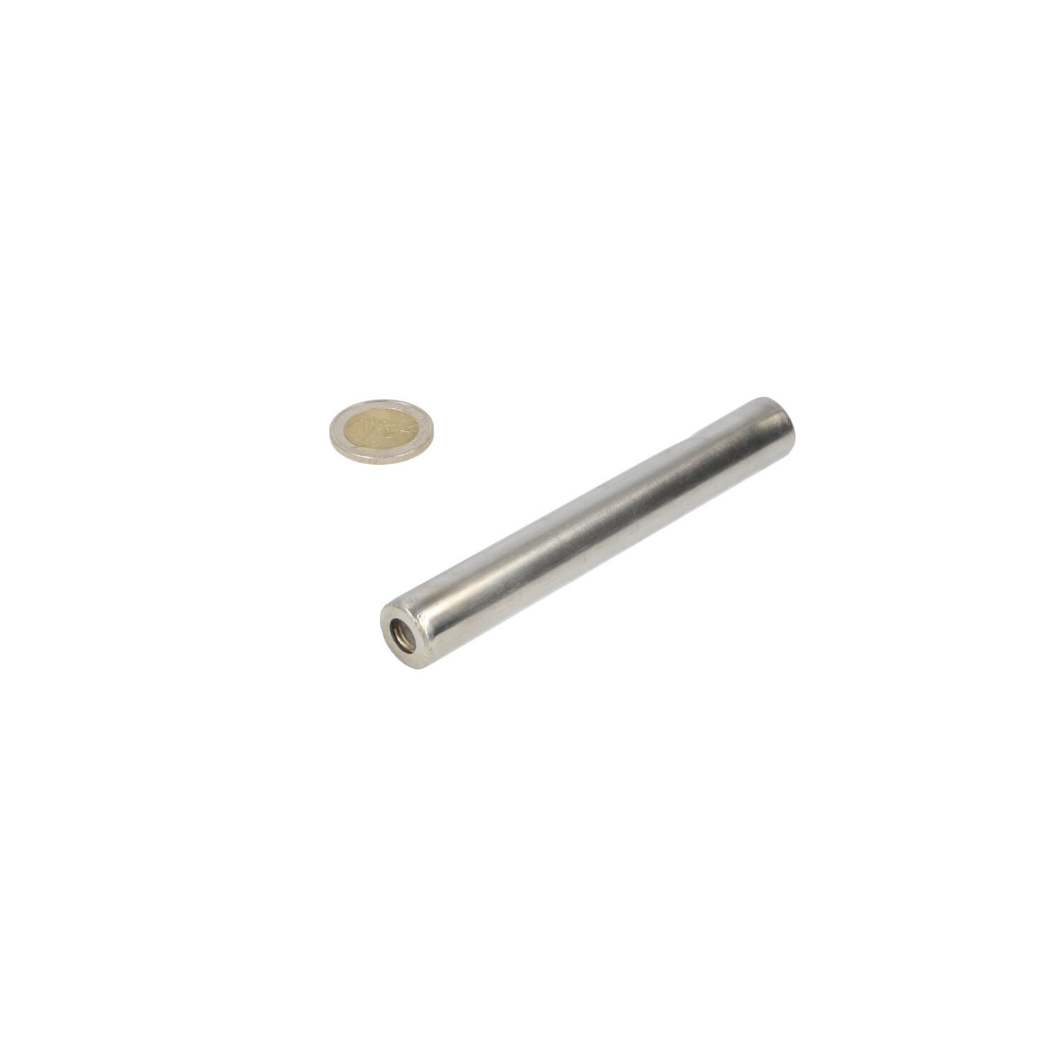 Filtermagnet 16x120mm Edelstahl mt (Innengewinde 2x) M8x12mm N42 - 800 mT (8000 Gs)