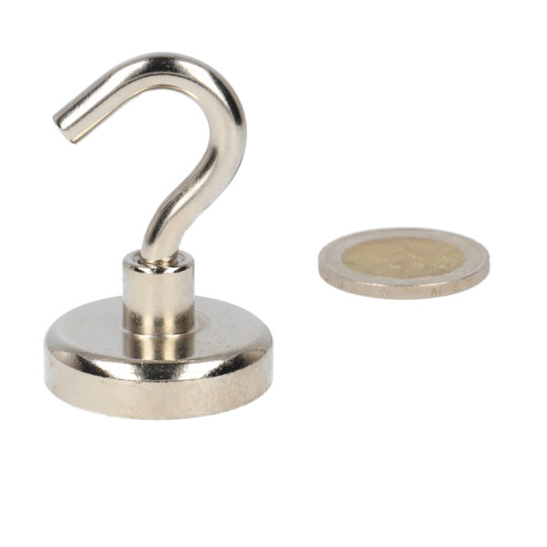 Magnetenspecialist Haakmagneet 32 x 10 x 9 mm – Neodymium N40 in stalen behuizing (set van 6 stuks)
